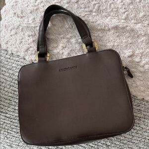 Liz Claiborne Dark Brown women's Vintage handbag 12lx8h missing shoulder strap